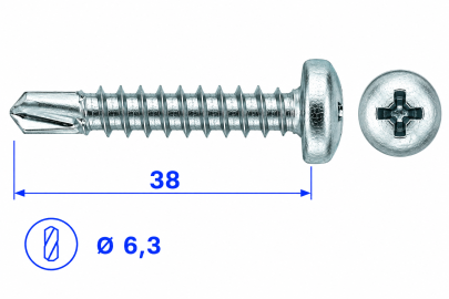 VIJAK DIN 7504 N 6,3x38